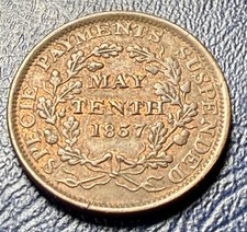 1837 Hard Times Token SUBSTITUTE FOR SHIN PLASTERS/NOT ONE CENT AU Details