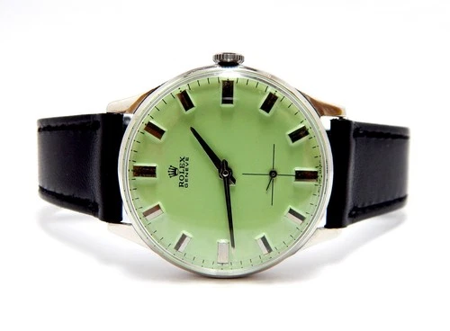 Rolex Vintage Geneve Pistachio Steel Manual Wind 1940s 35mm Franken