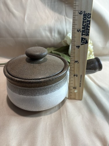 Handcrafted Ceramic Saucepan with Lid, Rustic Finish Cottagecore Kitchen 473a - 第 6/7 張圖片