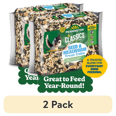 (2 pack) Pennington Seed & Mealworm Treat Cake, Wild Bird Feed, 1.4 lb., 1 Pack