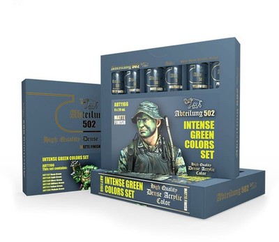 Abteilung 502 High Quality Dense Acrylics - Intense Green Colors Set ABT1166