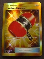 Crushing Hammer (Secret Rare) 166/156 Sm-Ultra Prism Holo NM, Pokemon Card