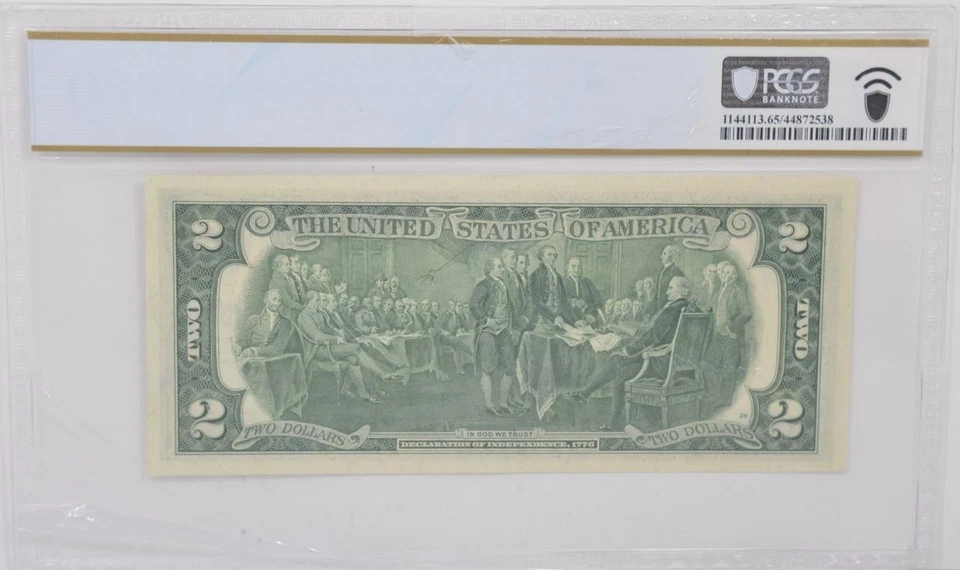 1976 $2 Federal Reserve Note Philadelphia PMG 65 PPQ FR# 1935-C Neff/Simon - Image 2 of 2