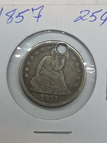 1857 seated liberty quarter