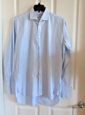 Charles Tyrwhitt Button Up Shirt Mens 17-35 Classic Blue White Long Sleeve
