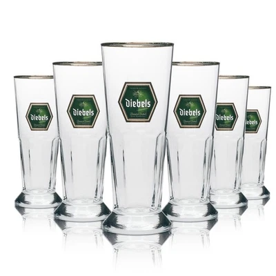 6x Diebels Bier Glas 0,3l Cup Pokal Gläser Pils Export Helles Krug Tulpe Gastro
