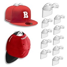 Baseball Hat Holder for Wall, Adhesive Hat Racks for Baseball 10 Pack Clear