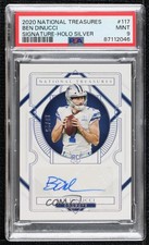2020 Panini National Treasures Holo Silver 10/25 Ben DiNucci PSA 9 MINT Auto 3c4