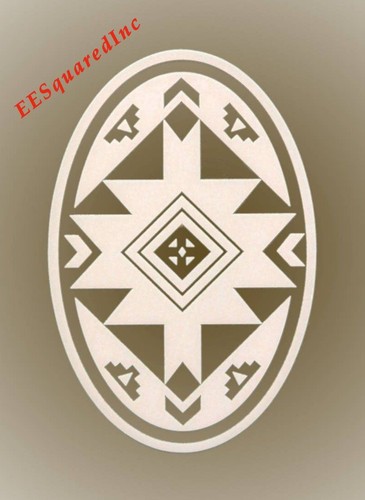 Native Static Cling Window Decal OVAL 10x16 Southwestern Decor for Glass Doors - Picture 8 of 12