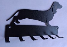 Dachshund Dog Leash Hanger Metal Key Rack Holder 6 Hooks