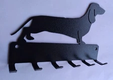 Dachshund Dog Leash Hanger Metal Key Rack Holder 6 Hooks