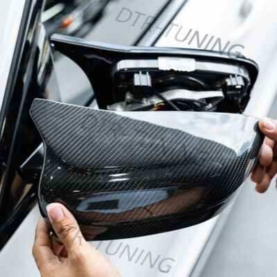 Dry Carbon Fiber Side Mirror Cover Caps Replace For BMW M5 F90 M8 F91 F92 2018+