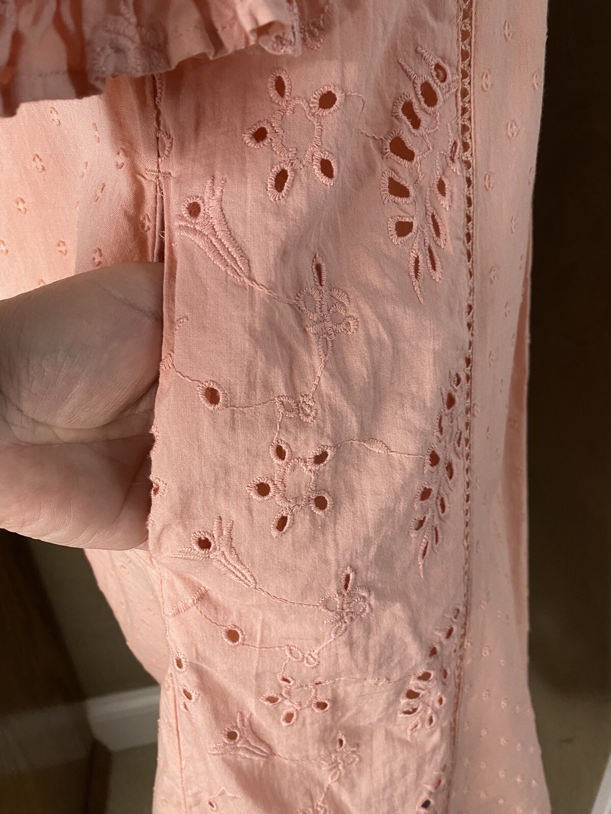 Universal Thread peach colored eyelet cotton dres… - image 11