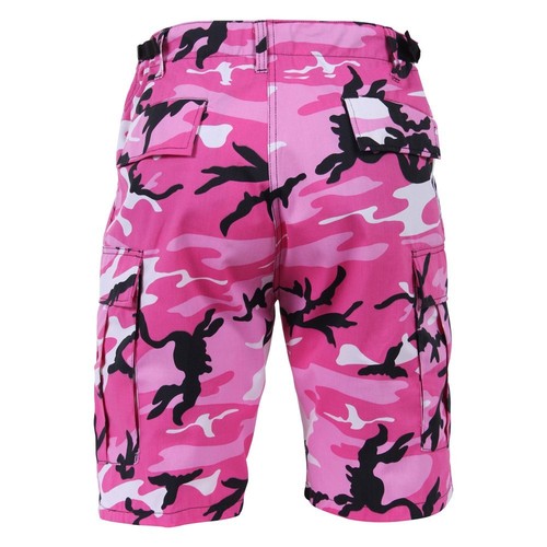 PANTALONES CORTOS DE CARGA DE COMBATE CAMUFLADOS ROSAS 10" pulgadas entrepierna estilo BDU conciencia sobre el cáncer de mama - Imagen 4 de 5