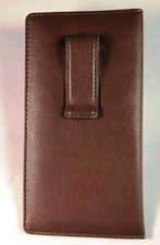 Standard size Eyeglass Case w/ CLIP - Premium soft Nappa EARTHY BROWN leather