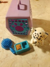 Littlest Pet Shop Happy Puppy And Carrier Dalmatian Dog Kenner 1992 Vintage