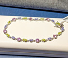 Zirconia Tennis Bracelet - $200 Sterling Silver *7.25 inch* Multicolor Cubic