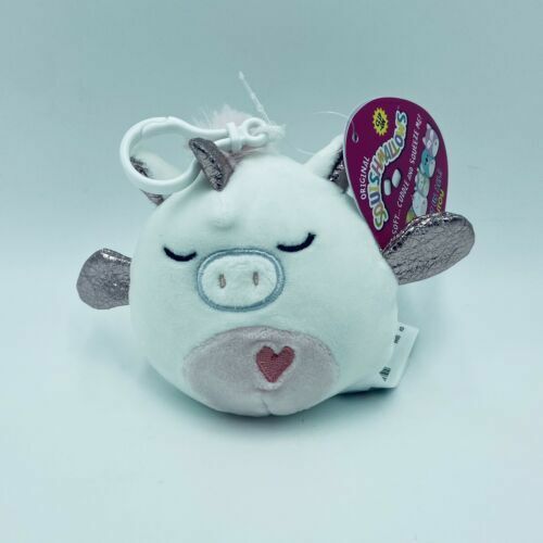 Squishmallow Raquel Pegasus Plush Clip On Keychain Valentine's Hearts NWT 3.5” - Picture 1 of 1