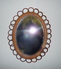 Miroir Soleil Rotin Vintage époque Chaty vallauris An 50's    mar18