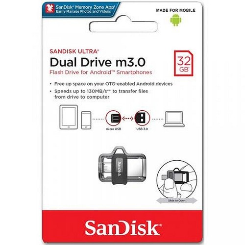 Libera memoria ma non perdere le tue foto....PenDrive Dual Drive m3.0 Sandisk - Foto 1 di 6