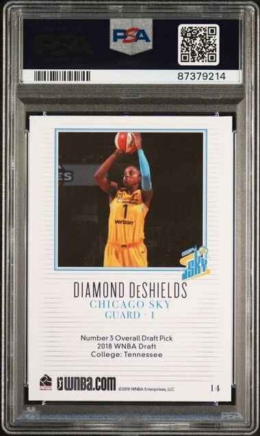 2018 Rittenhouse WNBA Diamond DeShields Rookie PSA 10 Chicago Sky Tennessee Vols - Image 2 of 2