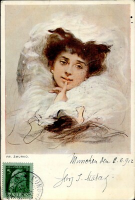 IMV02267 TCV germany bayern artist signed fr zmurko young woman glamour fashion