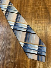 Vintage Wembley Wool Acrylic Tie Wine Red Gray Tan Plaid Excellent Preowned