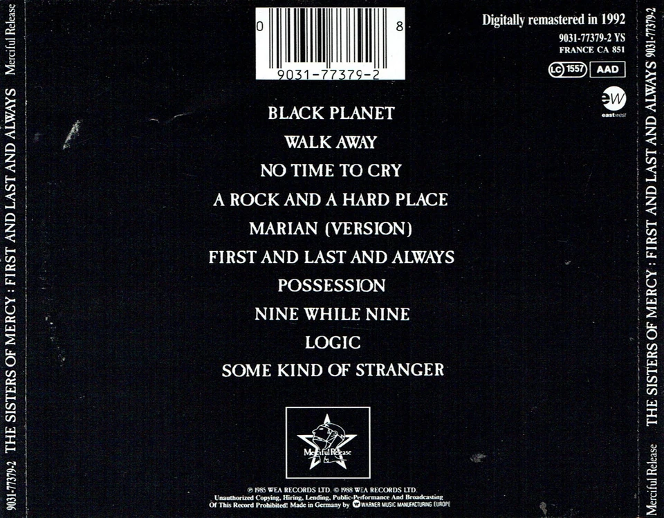 CD) The Sisters Of Mercy - First And Last And Always - Walk Away, No Time To Cry - Bild 2 von 2