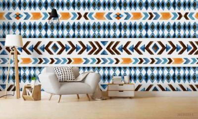 3D Abstract Blue Arrow Texture Self-adhesive Removable Wallpaper Murals Wall 463
