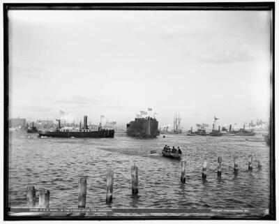 U.S.S. Maine, in the stream after the launching Navy c1900 Old Photo