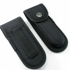 Set of 2 Black Hard Boxed Reinforced Nylon Belt Sheath for 5" Folding Knife USA