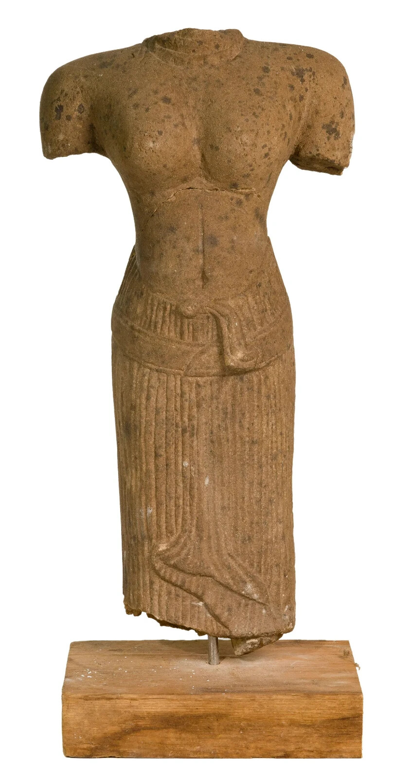 Museum Acquired Important Cambodian (Khmer) Sandstone Torso, 11th Century