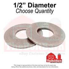 1/2" SAE Grade 2 Low Carbon Flat Washers Galvanized Pick Quantity