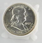 Roll of 1957-D 10$ Face Value Franklin 90% Silver Half Dollars Denver Mint BU