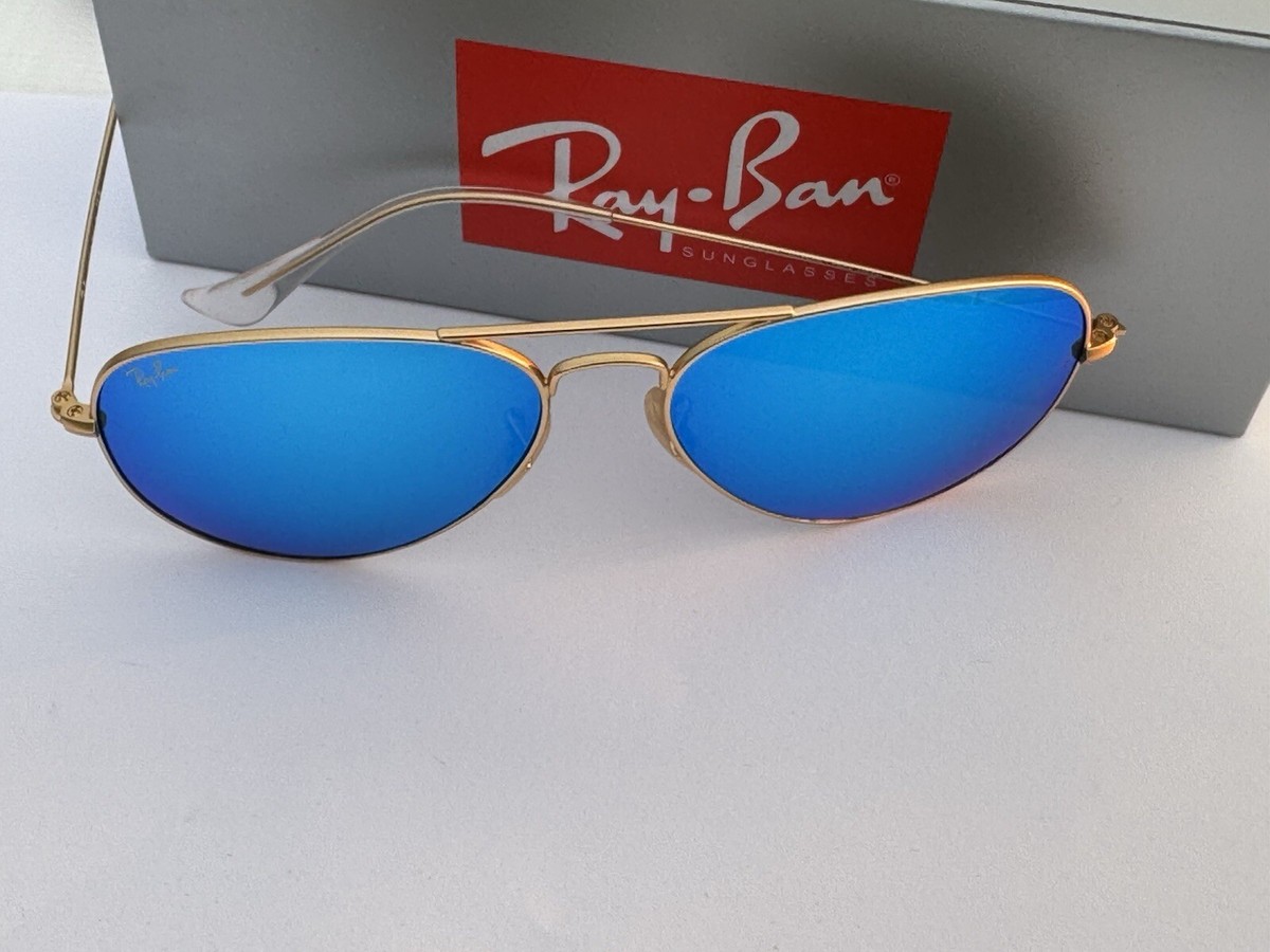 Ray-Ban RB3025 112/17 Aviator Classic Gold Frame Blue Mirror  display picture 3