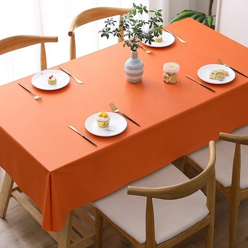 Solid Color Print Tablecloth for Table Decor Waterproof Anti-stain Table Cover - Picture 17 of 32