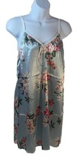 SHEIN Nightgown Women Medium Light Blue Floral Print NIP V Neck Adjustable Staps
