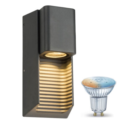 LED Smart+ Außenleuchte Anthrazit IP44 5W GU10 350lm CCT Dimmbar App Bluetooth