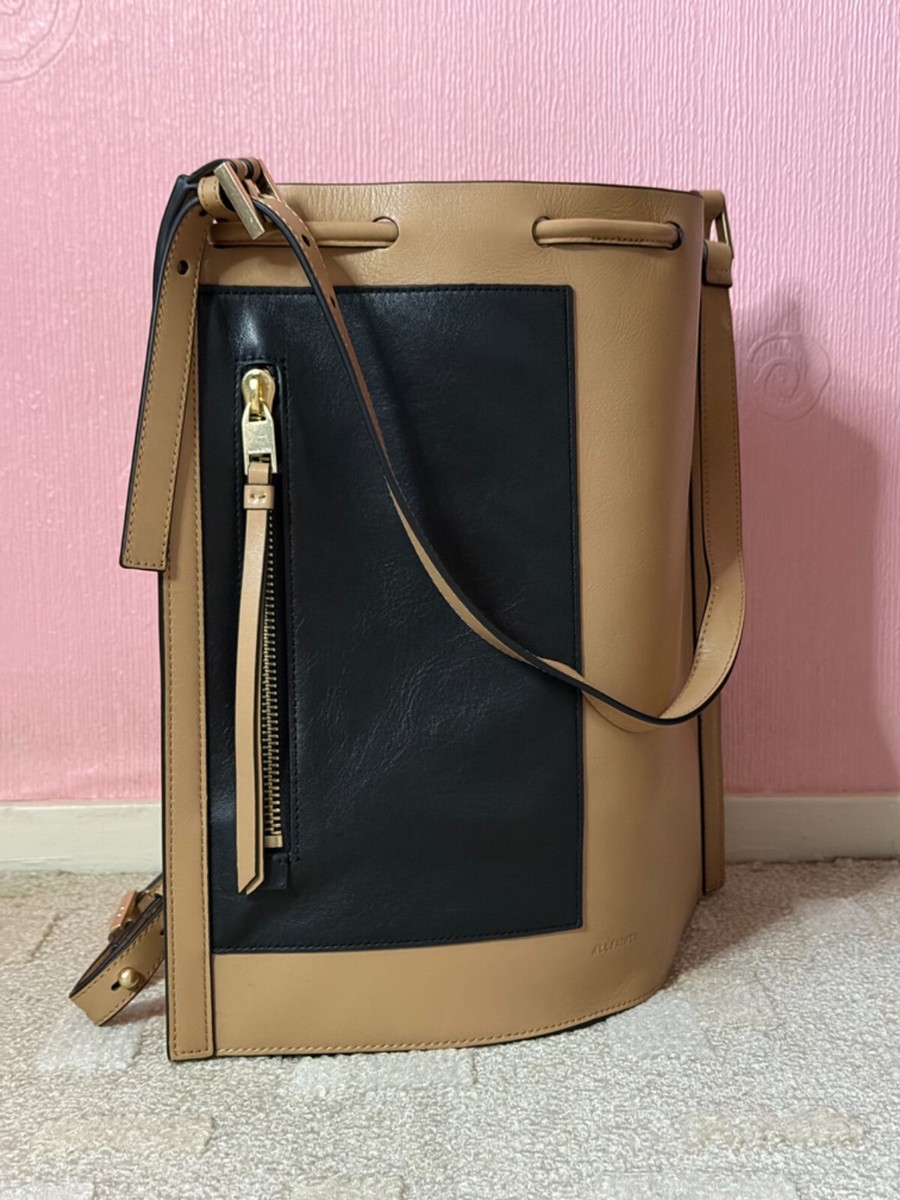 ALL SAINTS Alpha Contrast Leather Convertible Backpack/ Shoulder