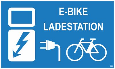 E-Bike Ladestation, 150 x 250 mm, Warn-, Hinweis- und Verbotsschild, PST-Kunstst