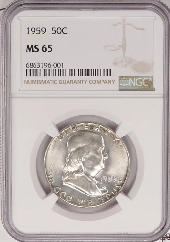 1959 Franklin Half Dollar 50c - NGC MS-65 - Silver (ITM#001A)