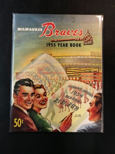 Vintage 1955 Milwaukee Braves Official Team Yearbook Great Condition!