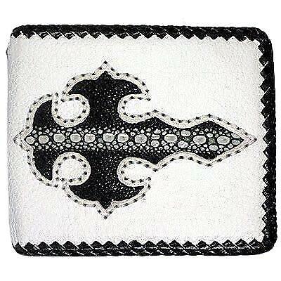 White Stingray Skin Mens Wallets - Picture 1 of 5