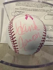 HANK AARON SIGNED MOTHER'S DAY OMLB BASEBALL JSA Cert Z63495 PINK INK Manfred
