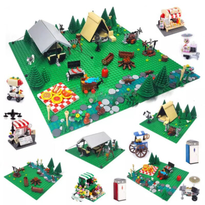 MOC Street City View Camp Vending Machine Base Plate Building Blocks Toy Model
