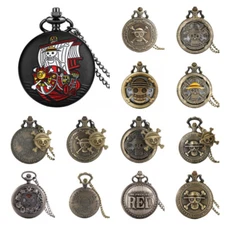 Antique Pocket Watch Chain Vintage Anime Pirate Quartz Movement Men's Watches
