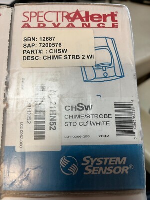 System Sensor SpectrAlert Advance CHSW Chime/strobe STD CD White