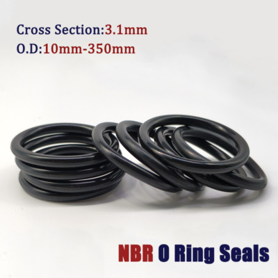 Φ3.1mm NBR Nitrile Rubber O Ring Seals Oil Resistant Seals O.D:10mm-350mm
