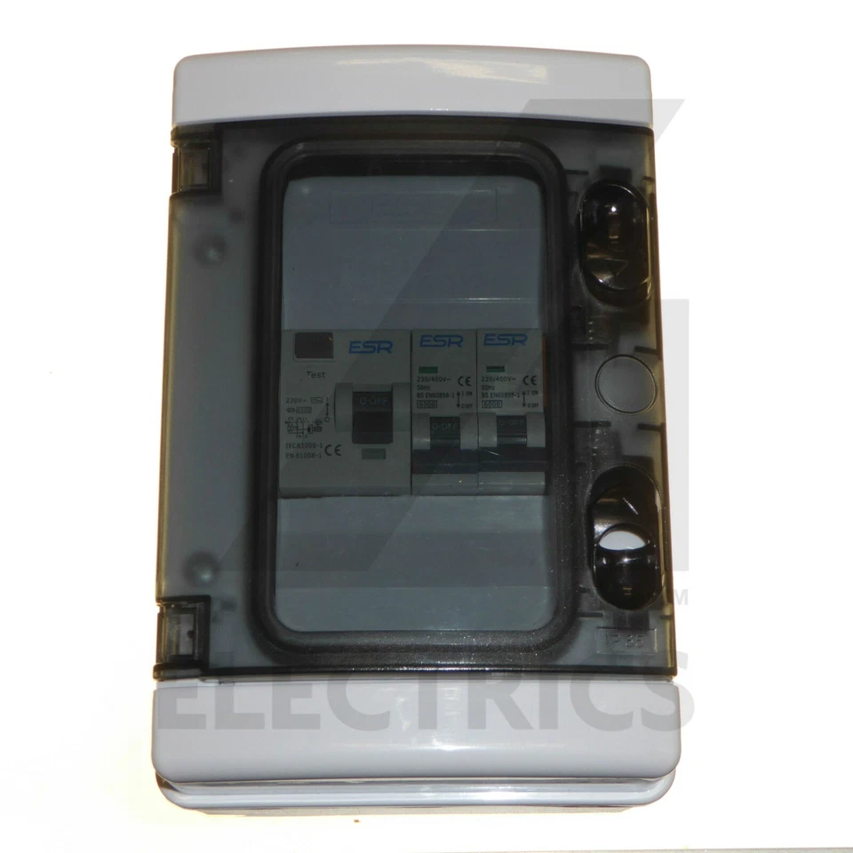 2 Way Garage Shed Camper Van Caravan Consumer Unit Fuse Box with RCD and 2 x MCB - Image 2 of 4