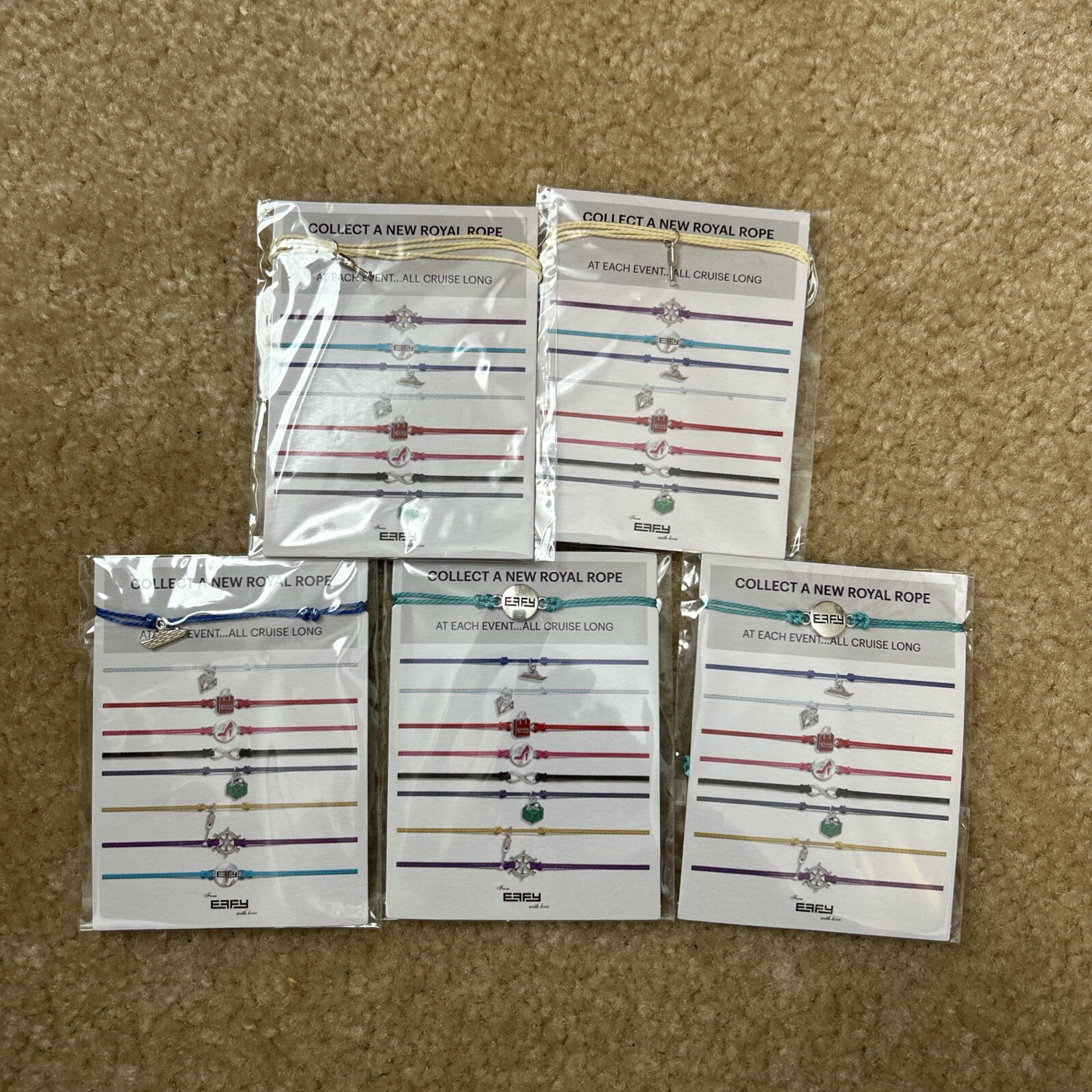 Effy Rope Bracelet Set of 5 Royal Champagne Flute Sealed